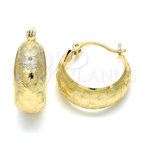 Argolla Pequeña 02.106.0014.20 Oro Laminado, Pulido, Tono Dorado