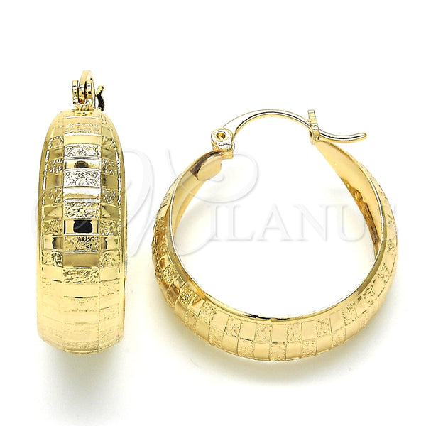 Argolla Mediana 02.106.0015.30 Oro Laminado, Mate, Tono Dorado