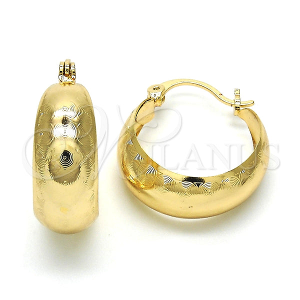 Argolla Pequeña 02.106.0016.20 Oro Laminado, Pulido, Tono Dorado
