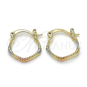 Argolla Pequeña 02.96.0081.1.15 Oro Laminado, Pulido, Tres Tonos