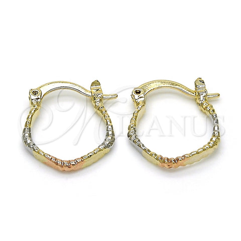 Argolla Pequeña 02.96.0081.1.15 Oro Laminado, Pulido, Tres Tonos