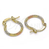 Argolla Pequeña 02.96.0083.1.15 Oro Laminado, Diamantado, Tres Tonos