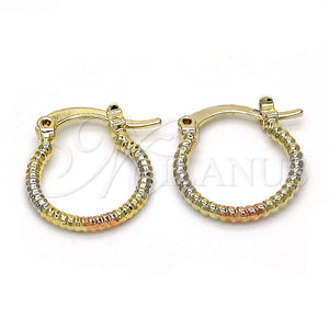 Argolla Pequeña 02.96.0083.1.15 Oro Laminado, Diamantado, Tres Tonos