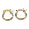 Argolla Pequeña 02.96.0083.1.15 Oro Laminado, Diamantado, Tres Tonos