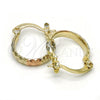 Argolla Pequeña 02.96.0086.1.15 Oro Laminado, Diamantado, Tres Tonos