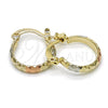 Argolla Pequeña 02.96.0086.1.15 Oro Laminado, Diamantado, Tres Tonos