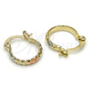 Argolla Pequeña 02.96.0086.1.15 Oro Laminado, Diamantado, Tres Tonos