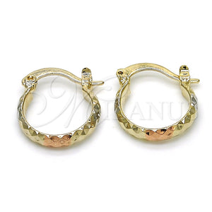 Argolla Pequeña 02.96.0086.1.15 Oro Laminado, Diamantado, Tres Tonos