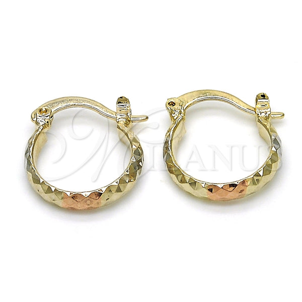 Argolla Pequeña 02.96.0086.1.15 Oro Laminado, Diamantado, Tres Tonos