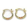 Argolla Pequeña 02.96.0086.1.15 Oro Laminado, Diamantado, Tres Tonos