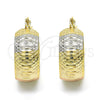 Argolla Pequeña 02.163.0034.1.20 Oro Laminado, Diamantado, Tres Tonos