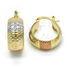 Argolla Pequeña 02.163.0034.1.20 Oro Laminado, Diamantado, Tres Tonos