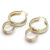 Argolla Pequeña 02.163.0034.1.20 Oro Laminado, Diamantado, Tres Tonos