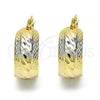 Argolla Pequeña 02.163.0035.1.20 Oro Laminado, Diamantado, Tres Tonos