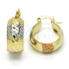 Argolla Pequeña 02.163.0035.1.20 Oro Laminado, Diamantado, Tres Tonos