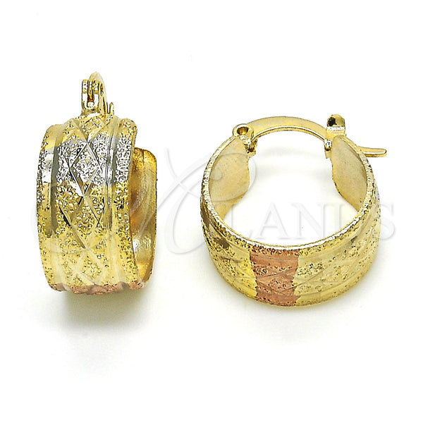 Argolla Pequeña 02.163.0032.1.15 Oro Laminado, Mate, Tres Tonos