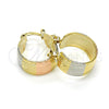 Argolla Pequeña 02.163.0040.1.15 Oro Laminado, Diamantado, Tres Tonos