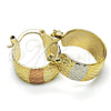 Argolla Pequeña 02.163.0041.1.15 Oro Laminado, Diamantado, Tres Tonos