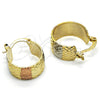 Argolla Pequeña 02.163.0041.1.15 Oro Laminado, Diamantado, Tres Tonos