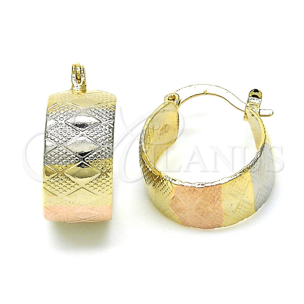 Argolla Pequeña 02.163.0042.1.15 Oro Laminado, Pulido, Tres Tonos