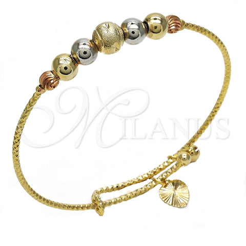 Aro Individual 07.312.0003.1.04 Oro Laminado, Diseño de Cascavel, Diamantado, Tres Tonos (02 MM Thickness, Size 4 (2.25 Diameter))