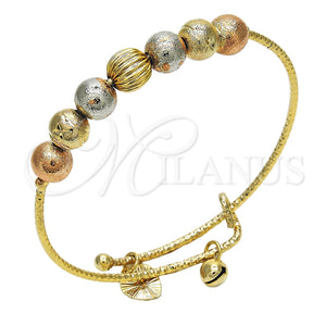 Aro Individual 07.312.0002.1.04 Oro Laminado, Diseño de Cascavel, Diamantado, Tres Tonos (02 MM Thickness, Size 4 (2.25 Diameter))