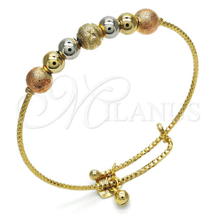 Aro Individual 07.312.0001.1.04 Oro Laminado, Diseño de Cascavel, Diamantado, Tres Tonos (02 MM Thickness, Size 4 (2.25 Diameter))