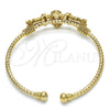 Aro Individual 07.311.0005.1 Oro Laminado, Diseño de Flor, Diamantado, Tres Tonos (03 MM Thickness, One size fits all)