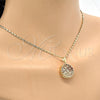 Collares con Dije 04.63.1348.18 Oro Laminado, con Zirconia Cubica Blanca, Diamantado, Tono Dorado (Grosor 02 MM, 18 Pulgadas de Largo)