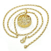 Collares con Dije 04.63.1348.18 Oro Laminado, con Zirconia Cubica Blanca, Diamantado, Tono Dorado (Grosor 02 MM, 18 Pulgadas de Largo)