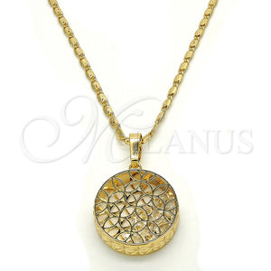 Collares con Dije 04.63.1348.18 Oro Laminado, con Blanca Zirconia Cubica, Diamantado, Tono Dorado (02 MM Thickness, 18 Inches Length)