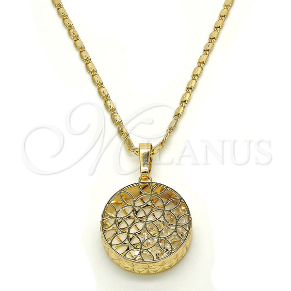 Collares con Dije 04.63.1348.18 Oro Laminado, con Blanca Zirconia Cubica, Diamantado, Tono Dorado (02 MM Thickness, 18 Inches Length)