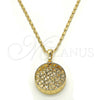Collares con Dije 04.63.1348.18 Oro Laminado, con Blanca Zirconia Cubica, Diamantado, Tono Dorado (02 MM Thickness, 18 Inches Length)