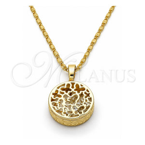 Collares con Dije 04.63.1350.18 Oro Laminado, Diseño de Mariposa, con Zirconia Cubica Blanca, Diamantado, Tono Dorado (Grosor 02 MM, 18 Pulgadas de Largo)