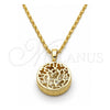 Collares con Dije 04.63.1350.18 Oro Laminado, Diseño de Mariposa, con Zirconia Cubica Blanca, Diamantado, Tono Dorado (Grosor 02 MM, 18 Pulgadas de Largo)