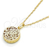 Collares con Dije 04.63.1351.18 Oro Laminado, con Zirconia Cubica Blanca, Diamantado, Tono Dorado (Grosor 02 MM, 18 Pulgadas de Largo)