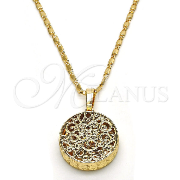 Collares con Dije 04.63.1351.18 Oro Laminado, con Blanca Zirconia Cubica, Diamantado, Tono Dorado (02 MM Thickness, 18 Inches Length)