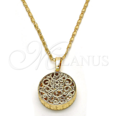 Collares con Dije 04.63.1351.18 Oro Laminado, con Blanca Zirconia Cubica, Diamantado, Tono Dorado (02 MM Thickness, 18 Inches Length)
