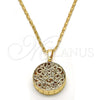 Collares con Dije 04.63.1351.18 Oro Laminado, con Blanca Zirconia Cubica, Diamantado, Tono Dorado (02 MM Thickness, 18 Inches Length)