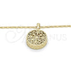 Collares con Dije 04.63.1352.18 Oro Laminado, con Zirconia Cubica Blanca, Diamantado, Tono Dorado (Grosor 02 MM, 18 Pulgadas de Largo)