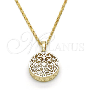Collares con Dije 04.63.1352.18 Oro Laminado, con Blanca Zirconia Cubica, Diamantado, Tono Dorado (02 MM Thickness, 18 Inches Length)