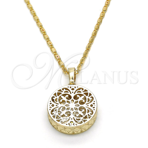 Collares con Dije 04.63.1352.18 Oro Laminado, con Blanca Zirconia Cubica, Diamantado, Tono Dorado (02 MM Thickness, 18 Inches Length)