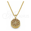 Collares con Dije 04.63.1353.18 Oro Laminado, Diseño de Corazón, con Zirconia Cubica Blanca, Diamantado, Tono Dorado (Grosor 02 MM, 18 Pulgadas de Largo)