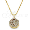 Collares con Dije 04.63.1353.18 Oro Laminado, Diseño de Corazón, con Blanca Zirconia Cubica, Diamantado, Tono Dorado (02 MM Thickness, 18 Inches Length)
