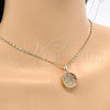 Collares con Dije 04.63.1356.18 Oro Laminado, Diseño de Corazón, con Blanca Zirconia Cubica, Diamantado, Tono Dorado (02 MM Thickness, 18 Inches Length)