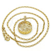 Collares con Dije 04.63.1356.18 Oro Laminado, Diseño de Corazón, con Blanca Zirconia Cubica, Diamantado, Tono Dorado (02 MM Thickness, 18 Inches Length)