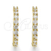 Argolla Huggie 02.210.0095.25 Oro Laminado, con Zirconia Cubica Blanca, Pulido, Tono Dorado