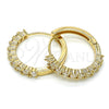 Argolla Huggie 02.210.0095.25 Oro Laminado, con Zirconia Cubica Blanca, Pulido, Tono Dorado