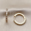 Argolla Huggie 02.210.0095.25 Oro Laminado, con Zirconia Cubica Blanca, Pulido, Tono Dorado