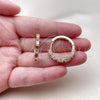 Argolla Huggie 02.210.0095.1.25 Oro Laminado, con Zirconia Cubica Granate y Blanca, Pulido, Tono Dorado